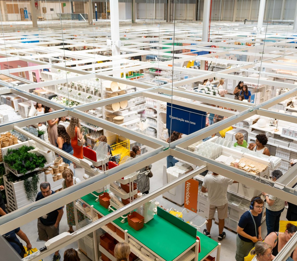 Internal aerial view of an IKEA Shop.