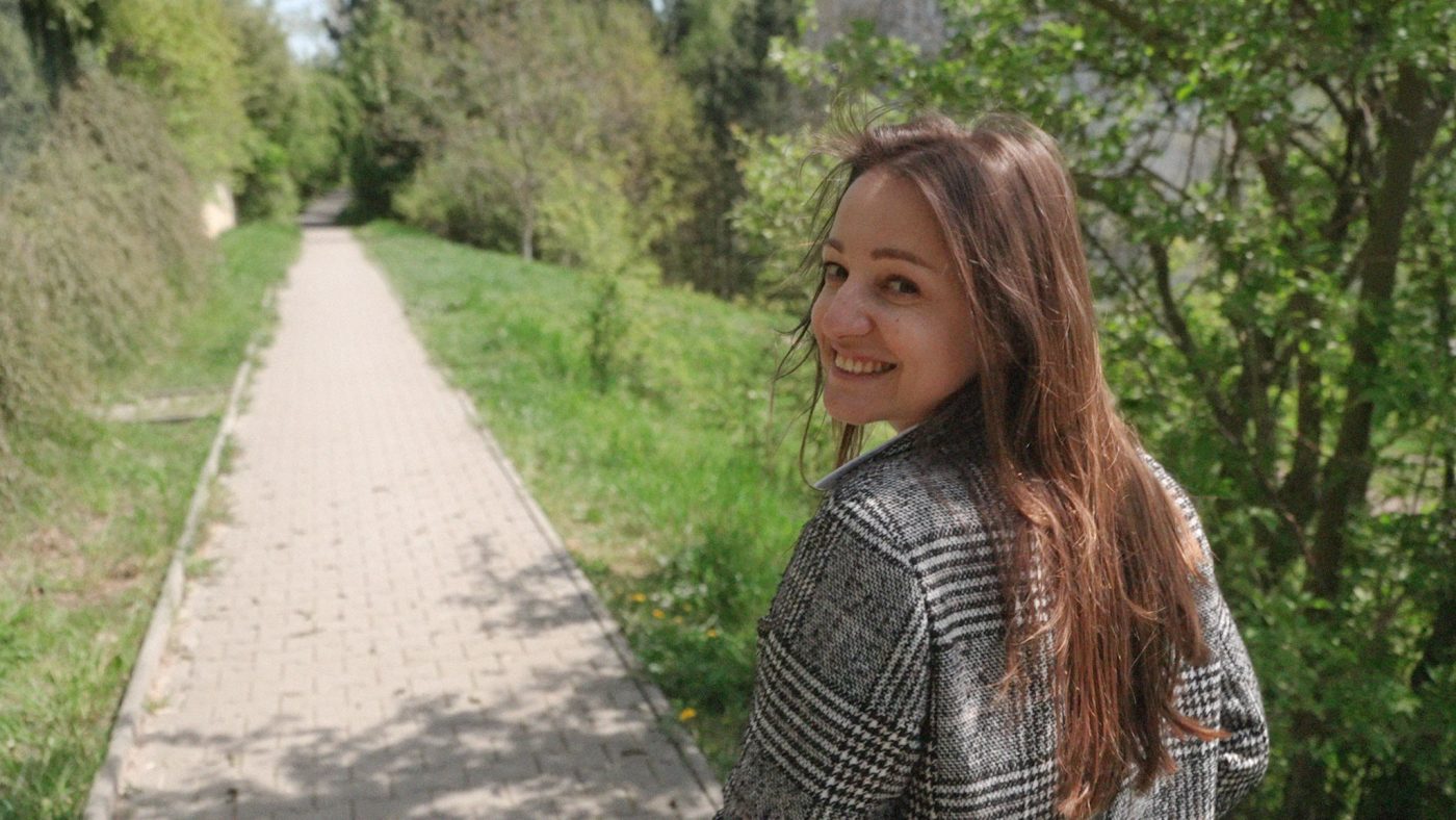 Nataliia outside smiling.