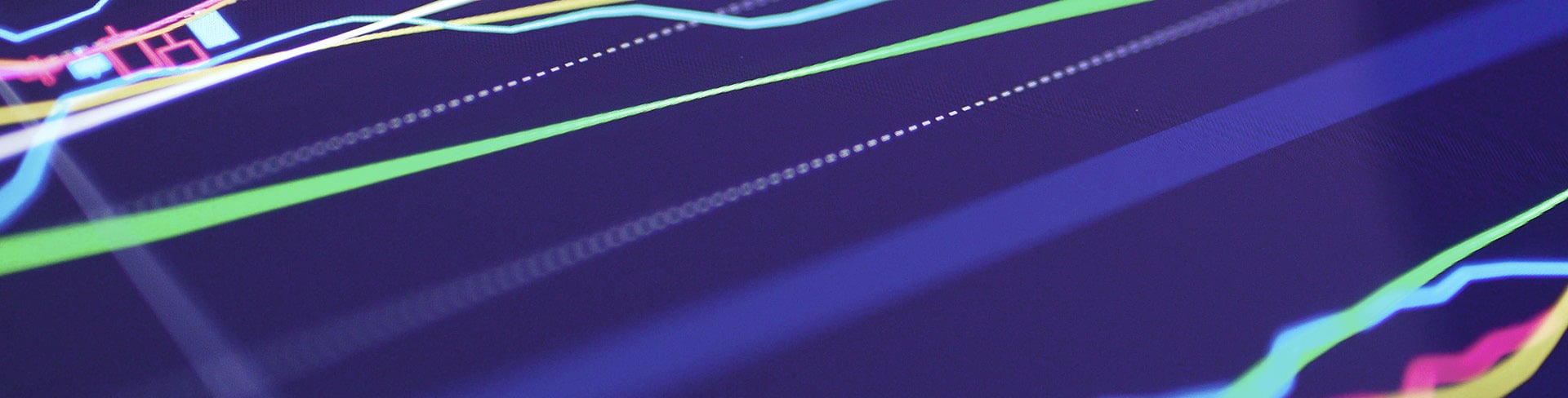 Closeup of digital graphs in bright colors