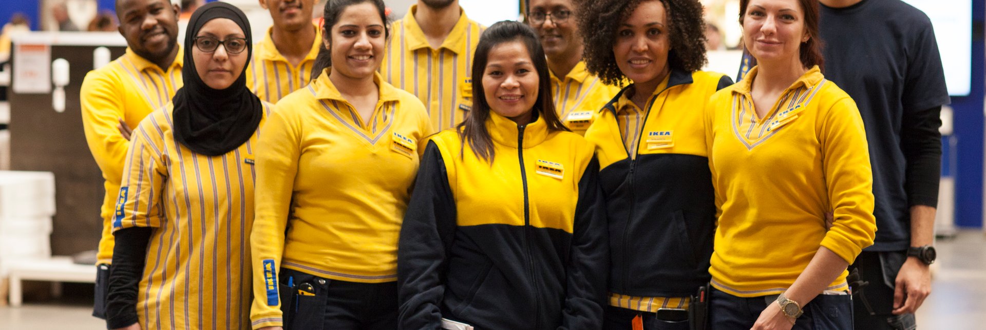 A group of employees in the IKEA store.