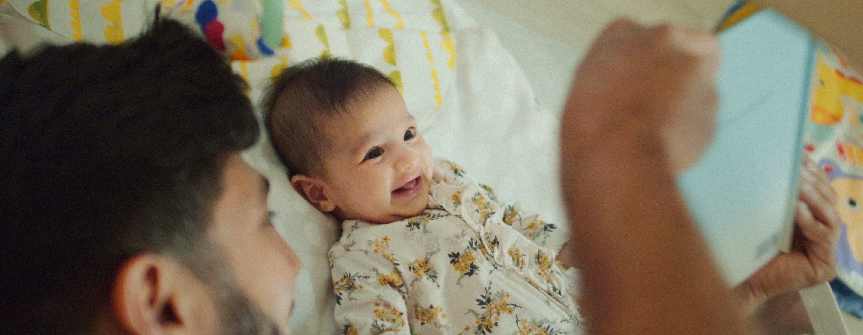 father reading a bedtime story for his child.