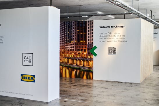 A glimpse of wall hanged images from the exhibition