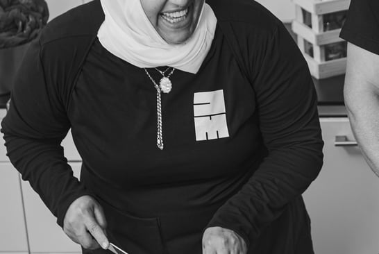 Dawlat Shaimma Abdou in a kitchen