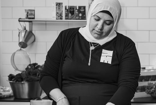 Dawlat Shaimma Abdou in a kitchen