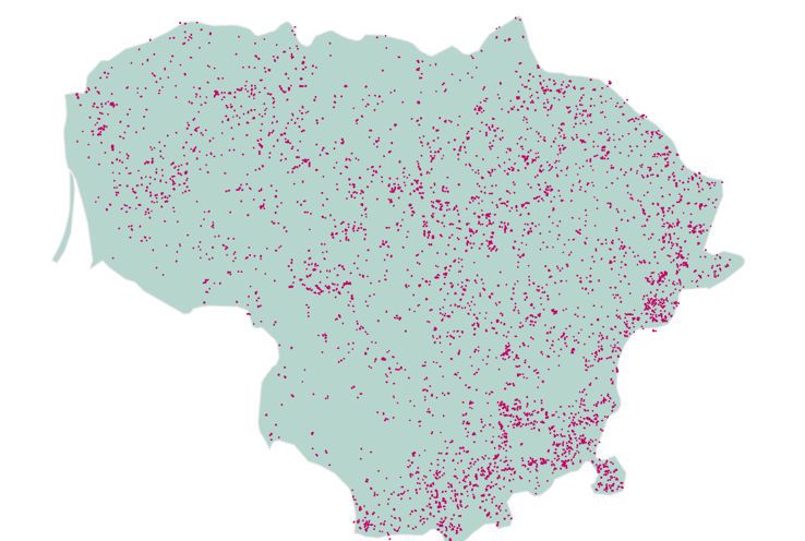 Lithuania forestland map