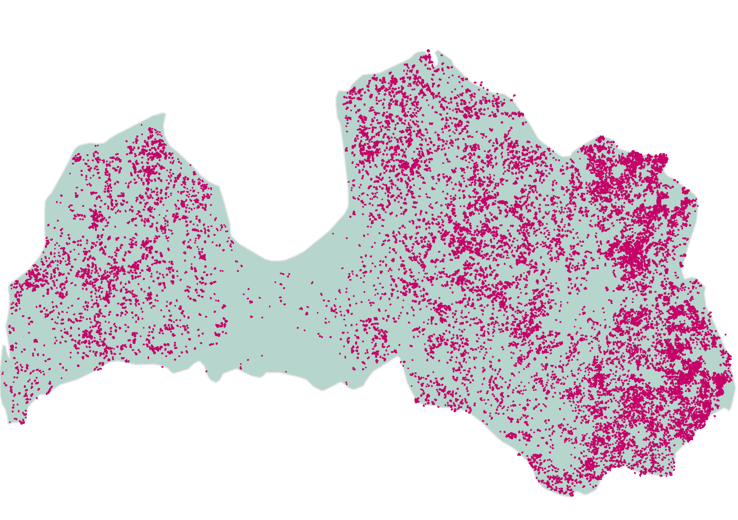 Latvia forestland map