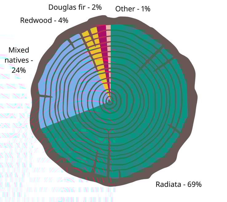 Graph showing New Zealand tree species