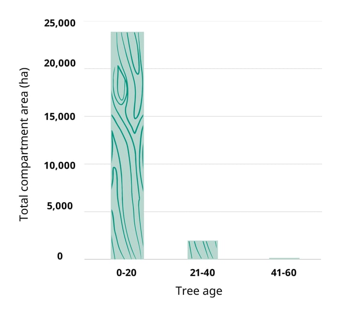 Graph showing tree ages in New Zealand